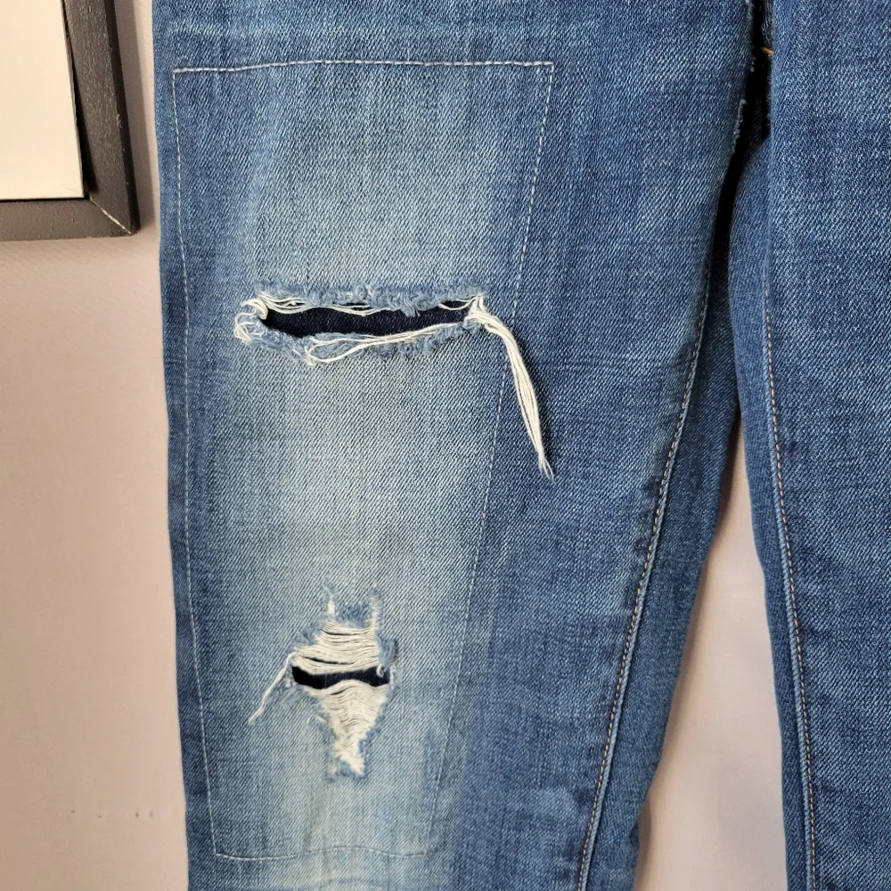 Gap Kids 1969 Straight Distressed Denim Jeans Blue‎ 14 R
